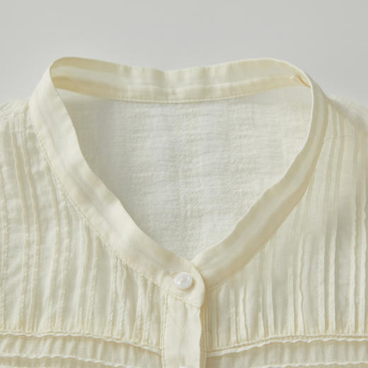 谜底提花无袖连衣裙2024年夏新品优雅荷叶袖长裙配腰带242ML0544 商品图3