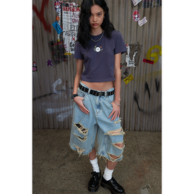 GOODBAI GOODEES可爱星球图案正肩短款T恤