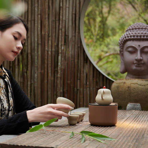 盒气有礼福如便携茶具套组一壶三杯旅行茶具中式国风陶瓷茶器 商品图1