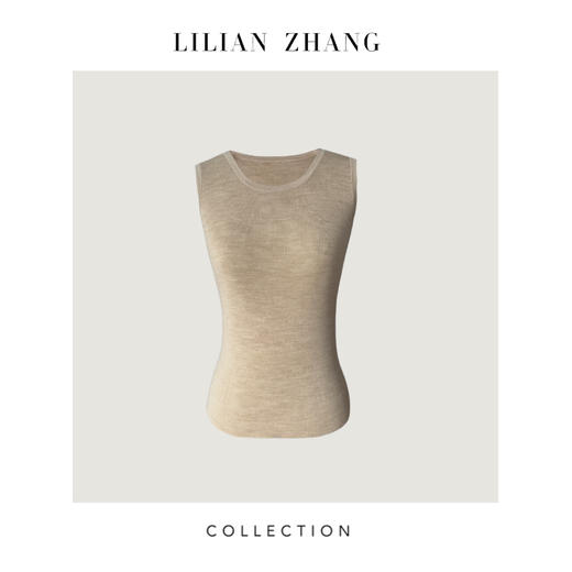 LILIAN ZHANG 定制——100%绵羊毛修身圆领背心、多色搭配   2408001 商品图3