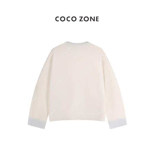 COCO ZONE设计感袖口撞色圆领针织衫羊毛百搭毛衣24C10354 商品图5