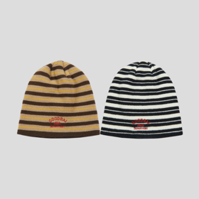 GOODBAI athletic 刺绣撞色条纹针织帽