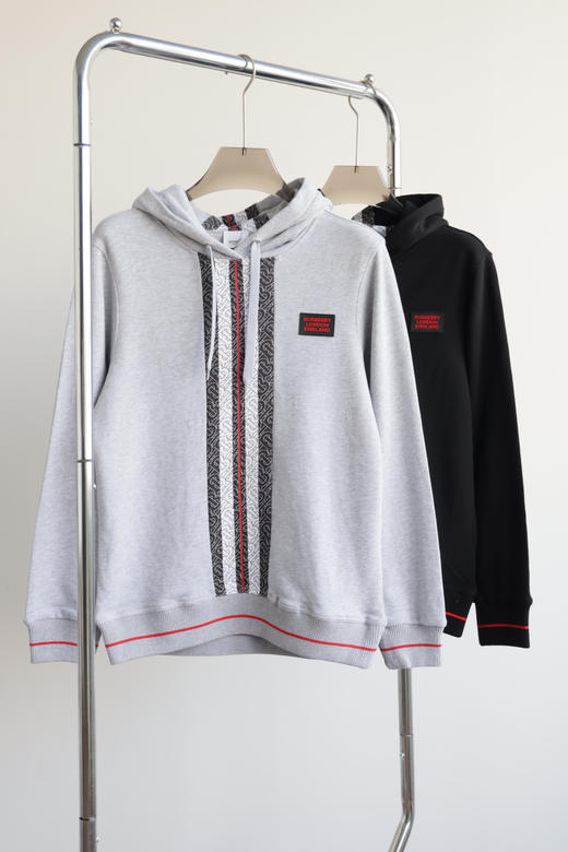 B.B 竖条 拼色毛圈连帽卫衣 WY811 商品图0