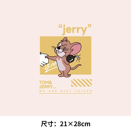 潮牌卡通汤姆杰瑞猫和老鼠胶印图案贴A级过粉白墨热转印烫画贴 商品图2
