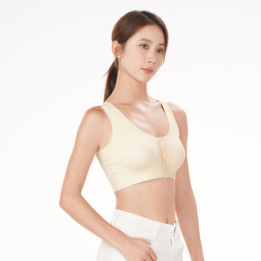 都市丽人孕哺抹胸女锦纶冰丝背心无尺码半固定杯短抹胸短抹胸无钢圈前胸开扣无后排扣LV41A3 商品图1