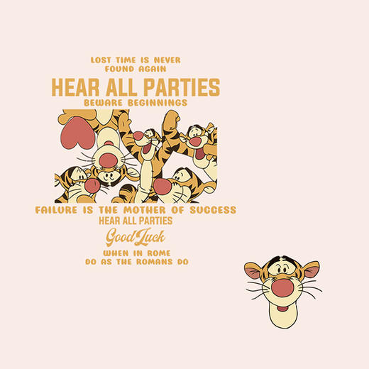 潮牌卡通跳跳虎新款图案热转印A级过粉耐水洗胶印白墨烫画贴 商品图0