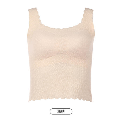 都市丽人宽肩背心女蕾丝背心无尺码半固定模杯丝质宽肩背心无钢圈无排扣LV44A1 商品图11