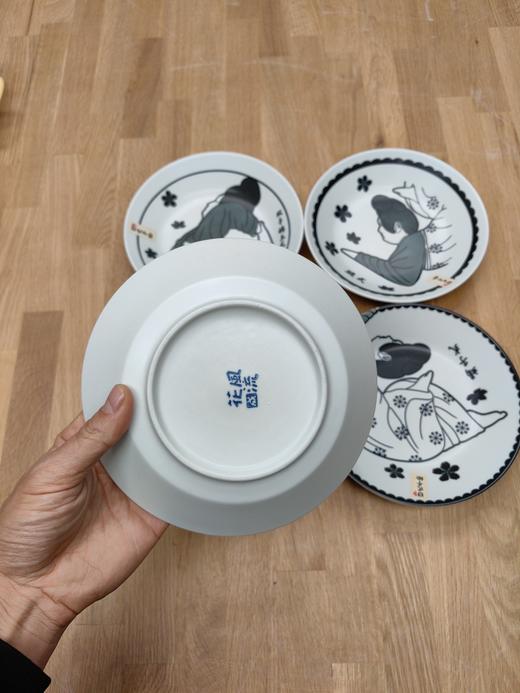 米马姐姐喜欢的很有意思的瑜伽图 出口日本釉下彩陶瓷盘四件装~ 商品图1