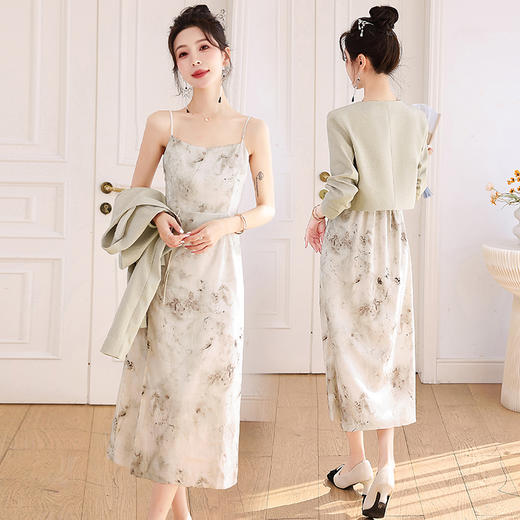 新中式盘扣小外套，吊带裙两件套HR-YWY8930 商品图3