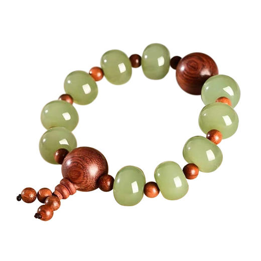 【经典】十全十美和田玉算盘珠手串 商品图4