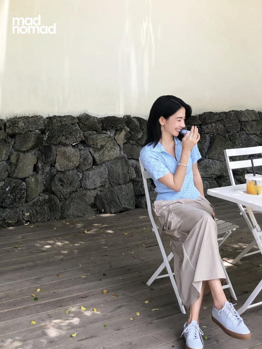 madnomad｜冰川蓝 Lagom vegan sneakers 素皮软木底鞋 荔枝纹 商品图0