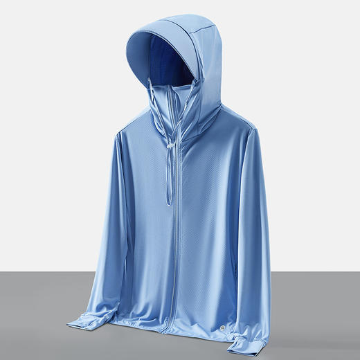 【可拆卸大帽檐防晒衣】夏季防晒衣大帽檐防紫外线女大码运动风衣男超薄冰丝弹力皮肤衣潮，面罩高度包裹可盖至鼻梁，网孔式穿戴自由呼吸。ry 商品图7