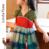 littletime女童绿色中国风渐变汉服短袖连衣裙宝宝女孩夏季连衣裙 商品缩略图1