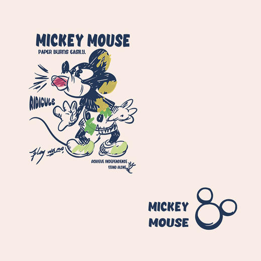 潮牌卡通米奇米老鼠新款T恤卫衣图案热转印耐水洗白墨A级过粉烫画贴 商品图0