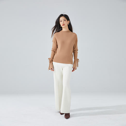 东黎 • 小山羊绒女士秋冬荷叶袖半高领套衫 3406 商品图3