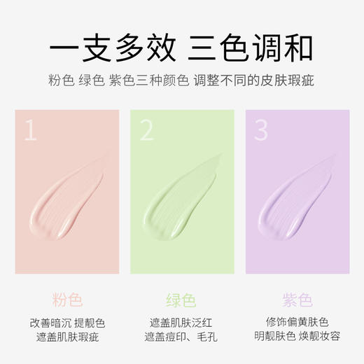 【新品福利！买一送一！！！】一抹三彩，轻洒容颜，美得让人心醉！玖美堂三色修颜隔离霜，打造零瑕肌肤，不卡粉不暗沉，让你妆容更美！ 商品图2