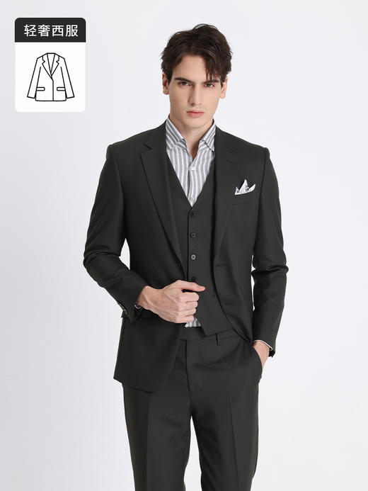 callisto绿色绵羊毛混纺西服 ATBWJ023C 商品图3