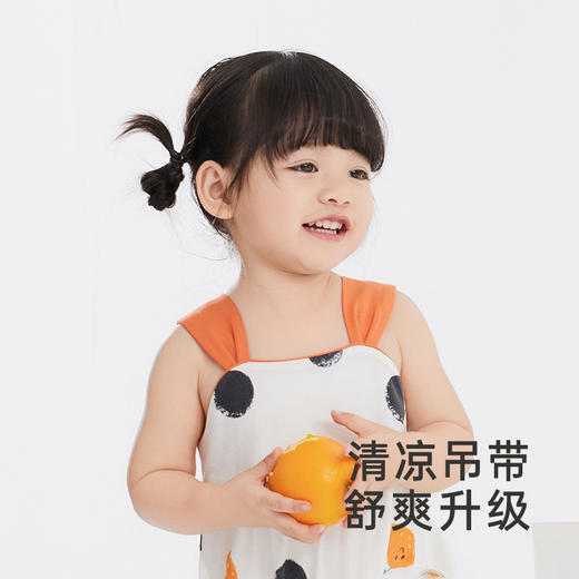 英氏婴幼儿爬服夏季新款清凉透气新生儿衣服女宝宝吊带连体衣 商品图1