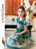 littletime女童绿色中国风网纱蓬蓬连衣裙2024夏季新款短袖公主裙 商品缩略图2
