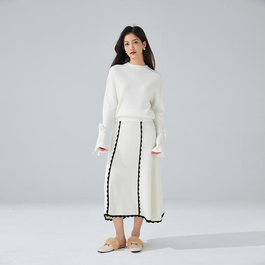 东黎 • 小山羊绒女士秋冬荷叶袖半高领套衫 3406 商品图11