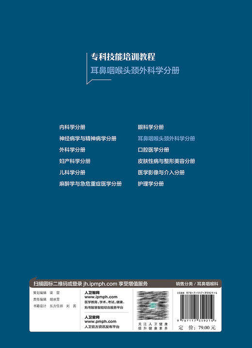 专科技能培训教程 耳鼻咽喉头颈外科学分册 张欣 谭国林 附视频 专科医师规范化培训创新融合教材 人民卫生出版社9787117359214 商品图4