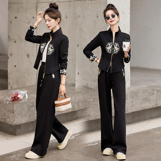 新中式刺绣，潮流轻奢时尚两件套HR-YQH2508 商品图1