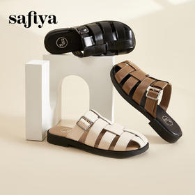Safiya/索菲娅夏季一脚蹬镂空编织懒人外穿半拖凉鞋 SF42110113