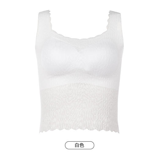 都市丽人宽肩背心女蕾丝背心无尺码半固定模杯丝质宽肩背心无钢圈无排扣LV44A1 商品图9