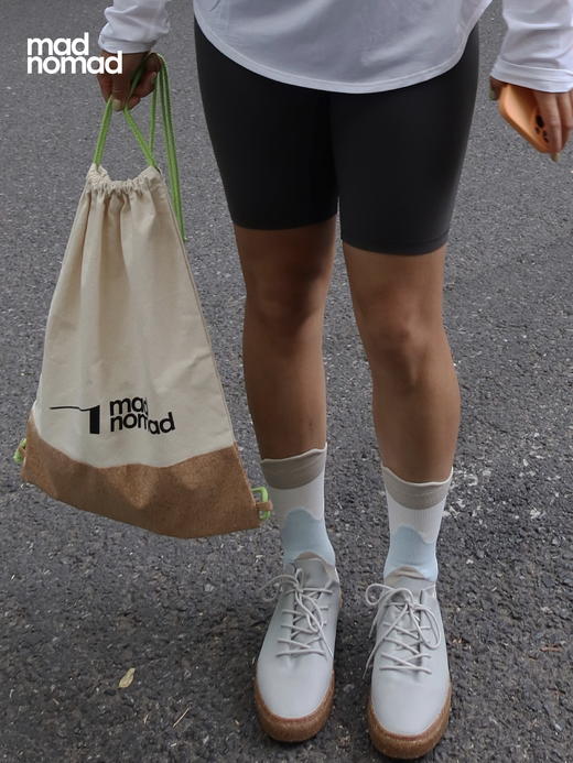 madnomad｜沙米白 Lagom vegan sneakers 素皮软木底鞋 荔枝纹 商品图2