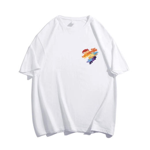 夏季【情侣休闲风T恤】 创意涂鸦短袖 百搭宽松上衣情侣装 商品图4