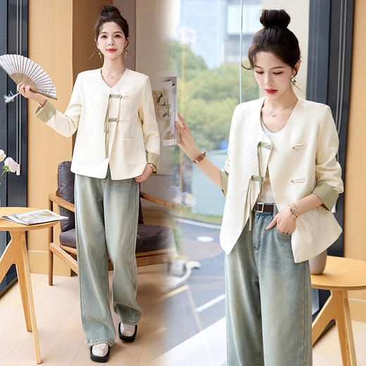 挺括不易皱，复古盘扣短外套HR-YQH2518 商品图2