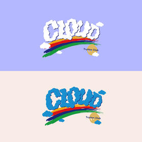 ins彩虹云字母衣服印花装饰贴胶印辅料热转印白墨A级过粉烫画贴图案