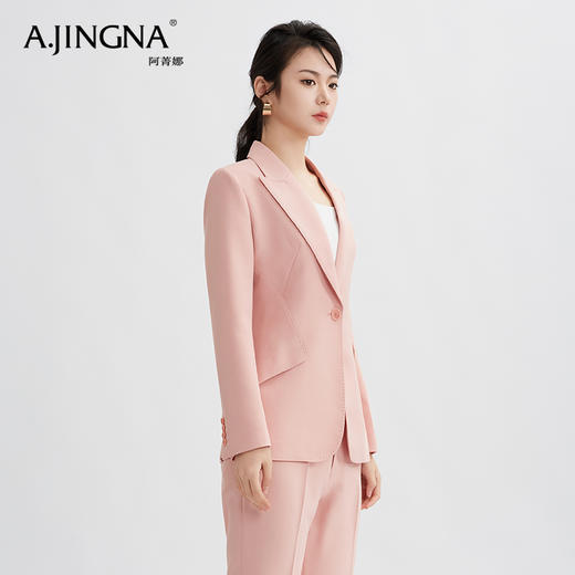 【商场同款】阿菁娜2024春夏新款简约设计感一粒扣通勤收腰西服A29C208030 商品图3