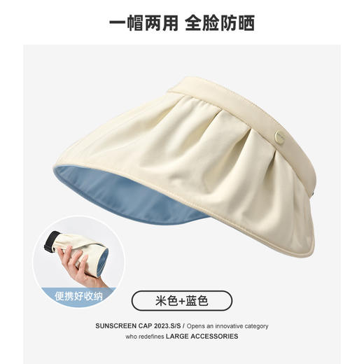 夏季防晒【蕉下同款贝壳帽】国庆出游空顶防晒帽子 防紫外线遮脸遮阳大帽檐太阳帽 商品图5