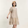 谜底两件套连衣裙短袖2024年夏季新品复古风圆领直筒裙242ML0541 商品缩略图1