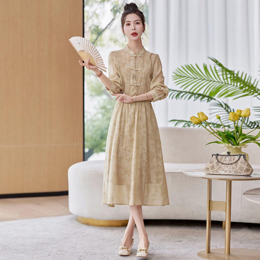 修身时尚复古，新中式连衣裙两件套HR-LYSL3325 商品图6