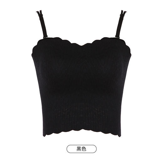 都市丽人抹胸女蕾丝背心无尺码可拆卸杯垫文胸背心二合一长抹胸长抹胸无钢圈无排扣LV42A2 商品图8