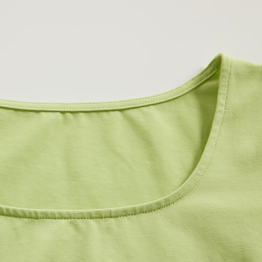 谜底纯色短款T恤短袖女2024夏季新款极简风修身圆领上衣246MT7043 商品图3