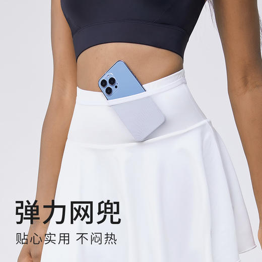 【全腰围口袋短裙】专业假两件防走光健身户外跑步网球运动半身裙 商品图2