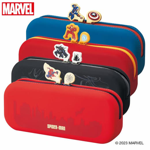 日本LIHIT LAB漫威限定硅胶笔袋美国队长钢铁侠蜘蛛侠毒液 商品图0