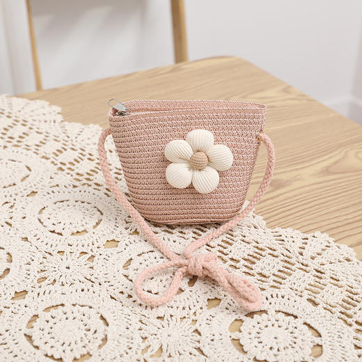 儿童帽子女夏季渔夫帽草帽包包两件套洋气可爱花朵防晒遮阳 太阳帽 商品图10