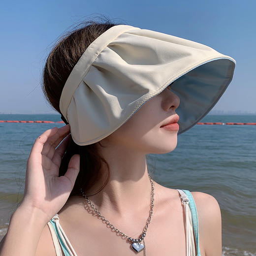 夏季防晒【蕉下同款贝壳帽】国庆出游空顶防晒帽子 防紫外线遮脸遮阳大帽檐太阳帽 商品图1