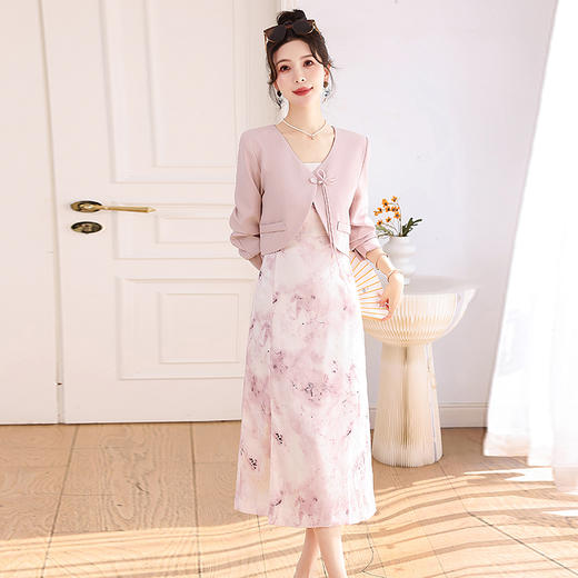 新中式盘扣小外套，吊带裙两件套HR-YWY8930 商品图6