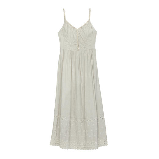 谜底吊带连衣裙2024夏新品优雅度假风设计感大摆裙长裙242ML0646 商品图4