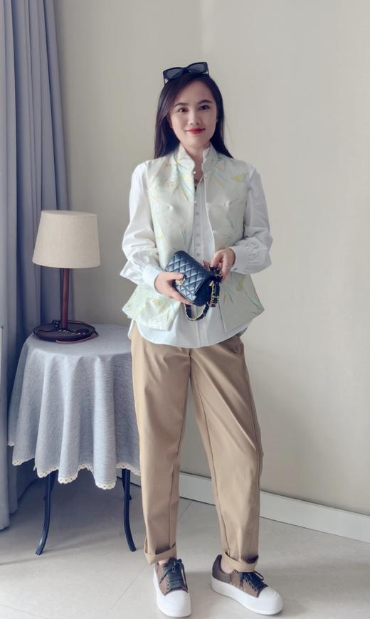 利落大方贝壳扣子小立领小中式白衬衫 商品图7