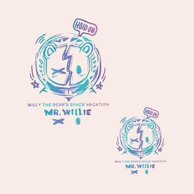 闪电小熊服装印花辅料装饰贴T恤卫衣A级过粉热转印白墨烫画贴图案