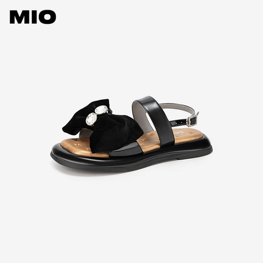 MIO米奥夏季拼色低跟休闲凉鞋轻盈舒适灵动蝴蝶结大头凉拖M243131911 商品图1