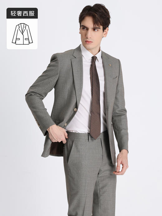 callisto咖啡色全羊毛西服 STBWJ020C 商品图3