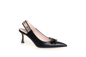 豪麟名鞋奥莱N°21 女鞋半凉鞋牛皮革N17160B黑色  原价7600元