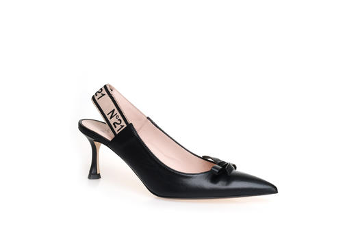 豪麟名鞋奥莱N°21 女鞋半凉鞋牛皮革N17160B黑色  原价7600元 商品图0